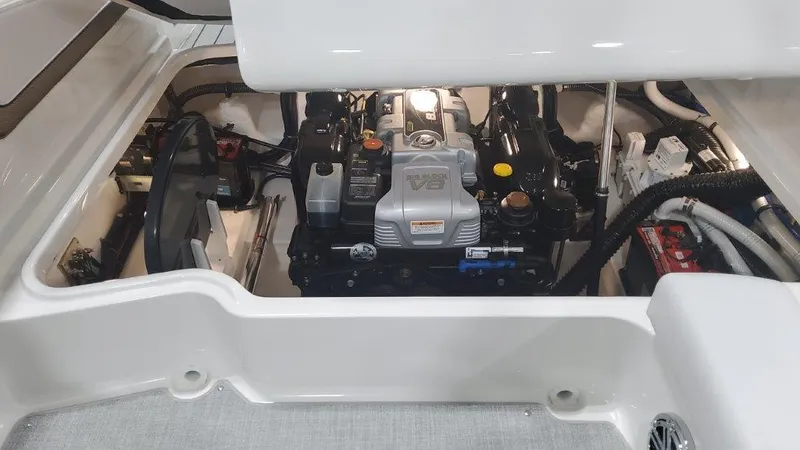 Slide: The Image of 2025 Formula 270 Bowrider engine compartment with V8 engine. - 17