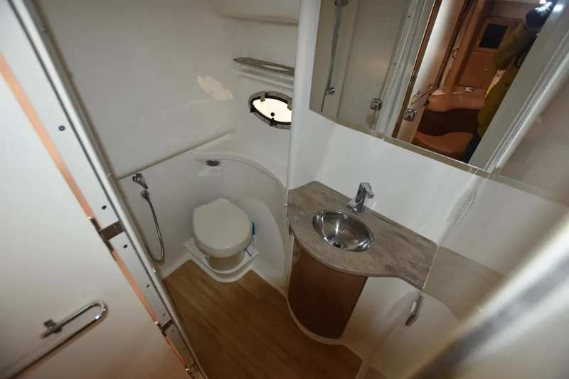 Slide: The Image of Bathroom interior of a 2016 Formula 37 Cruiser yacht with sink and toilet. - 33