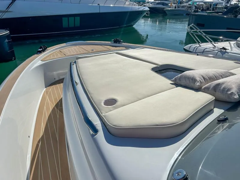 Slide: The Image of 2024 Solaris Power 40 Open yacht with sunbathing area and cushions. - 4