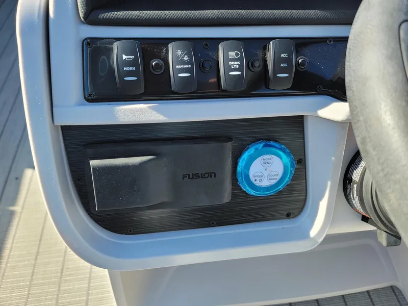 Slide: The Image of Control panel of 2024 Godfrey SWEETWATER 2286 SFL boat with Fusion audio system. - 15