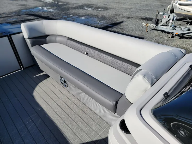 Slide: The Image of 2024 Godfrey SWEETWATER 2286 SFL boat interior seating area. - 29