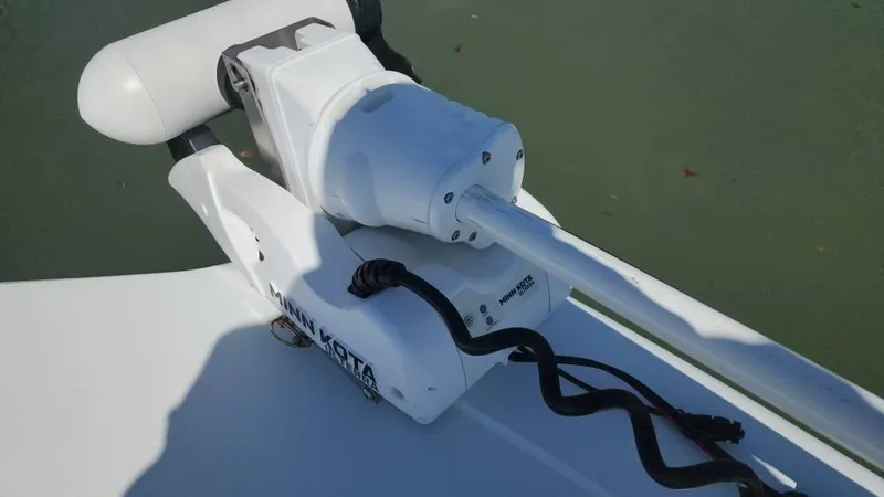 Slide: The Image of Trolling motor on 2020 Costa Custom Boats 264 HC, mounted on deck. - 45