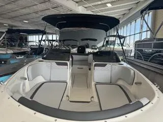Slide: The Image of 2024 Bayliner Element M19 boat interior in showroom. - 4