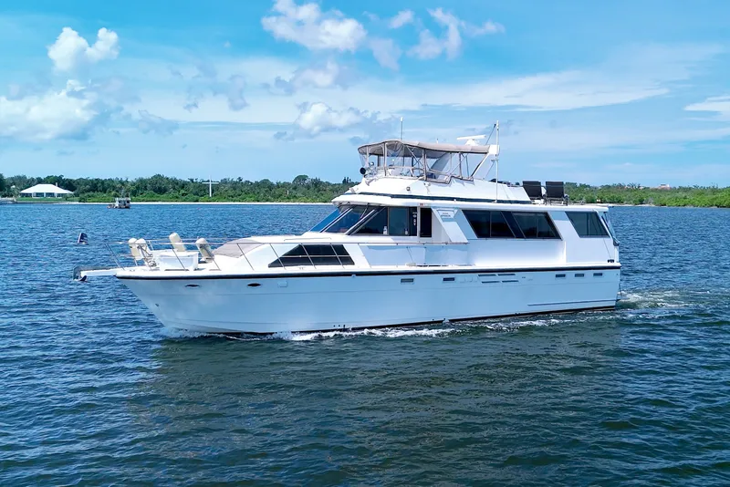 Slide: The Image of 1994 Jefferson Marquessa 56 Extended Deckhouse yacht cruising on a sunny day. - 130