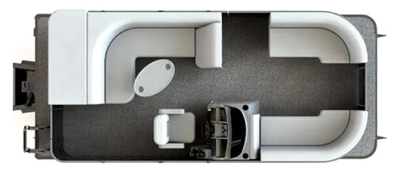 Slide: The Image of Top view of 2024 Sylvan Mirage 8520 Cruise pontoon boat interior layout. - 2