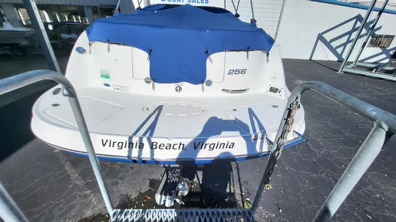 Slide: The Image of 2007 Chaparral 256 SSi boat, rear view, docked in Virginia Beach. - 15