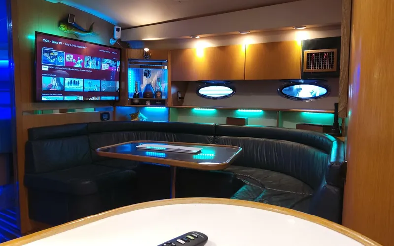 Slide: The Image of Luxurious interior of 1996 Tiara Yachts 4300 Open with modern entertainment system. - 9