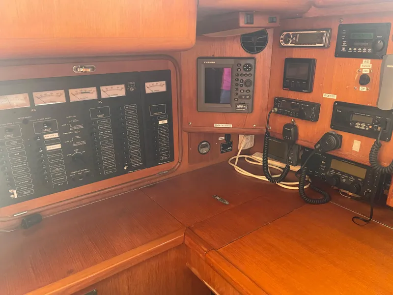 Slide: The Image of Navigation and control panel of 1995 Passport 47 AC Plan B sailboat. - 30