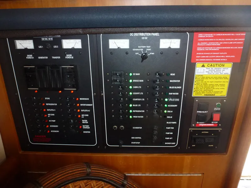 Slide: The Image of Electrical control panel of a 2005 Mainship 34 Trawler boat. - 17
