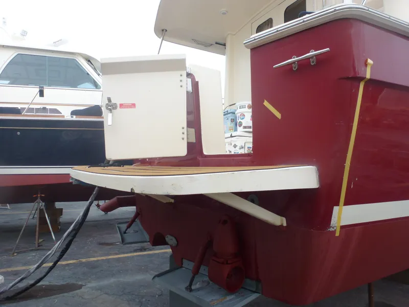 Slide: The Image of 2005 Mainship 34 Trawler stern view in dry dock. - 37
