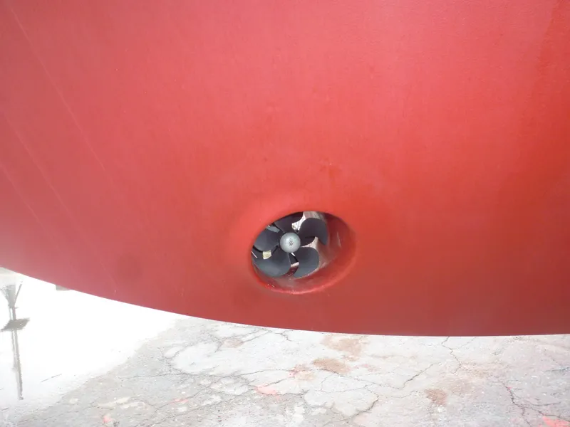 Slide: The Image of Close-up of the bow thruster on a 2005 Mainship 34 Trawler. - 38