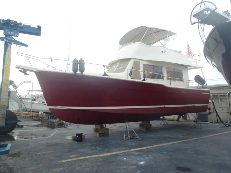 Slide: The Image of 2005 Mainship 34 Trawler in dry dock for maintenance. - 39