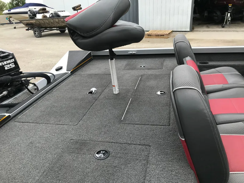 Slide: The Image of 2018 Ranger RT178 boat interior with seating and storage compartments. - 42