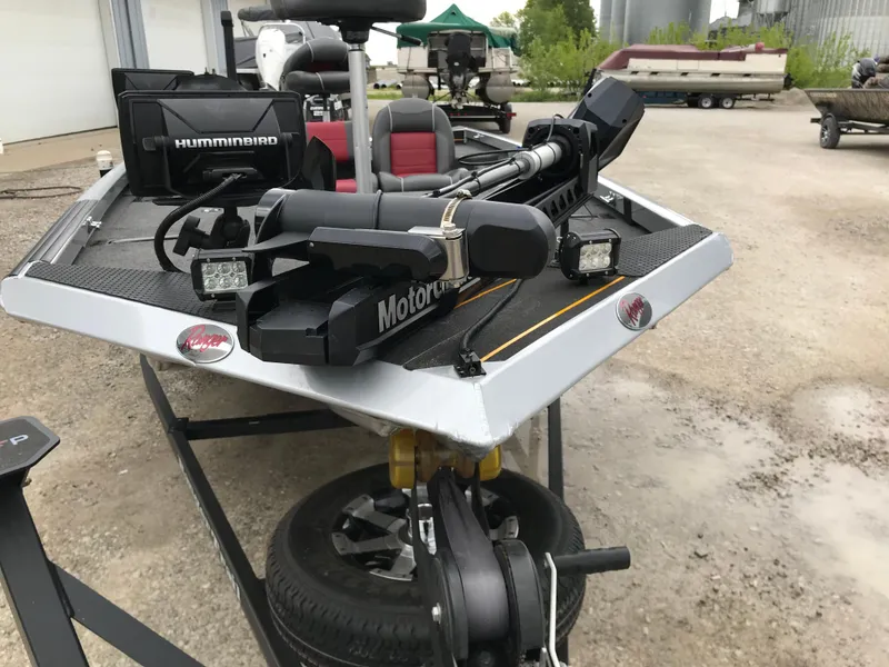 Slide: The Image of 2018 Ranger RT178 boat with trolling motor and Hummingbird electronics on trailer. - 45
