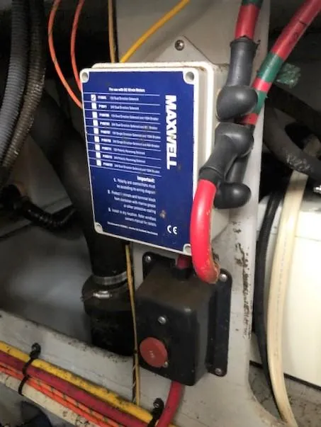 Slide: The Image of Electrical panel in a 2004 Silverton 34C boat engine room. - 12