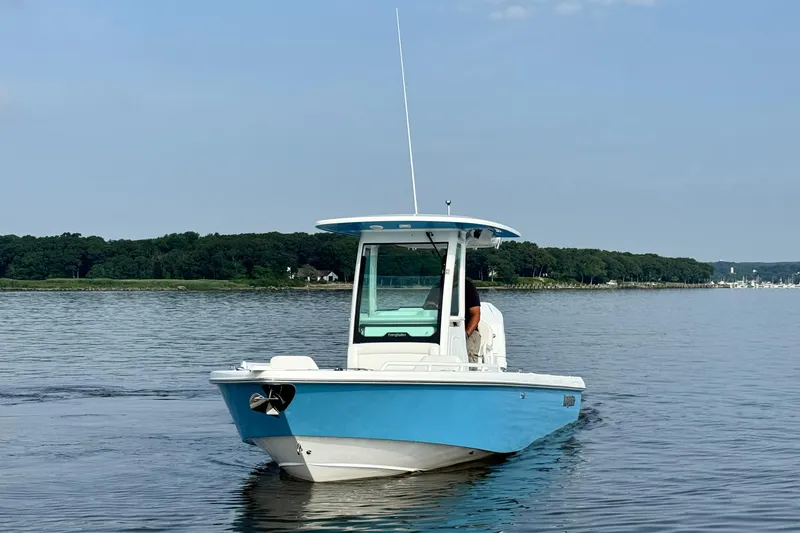 The Image of 2024 Everglades 253 Center Console boat on calm water. - 0