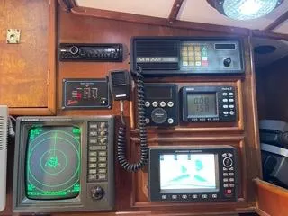 Slide: The Image of Navigation and communication equipment on a 1984 Tayana 55 sailboat. - 24