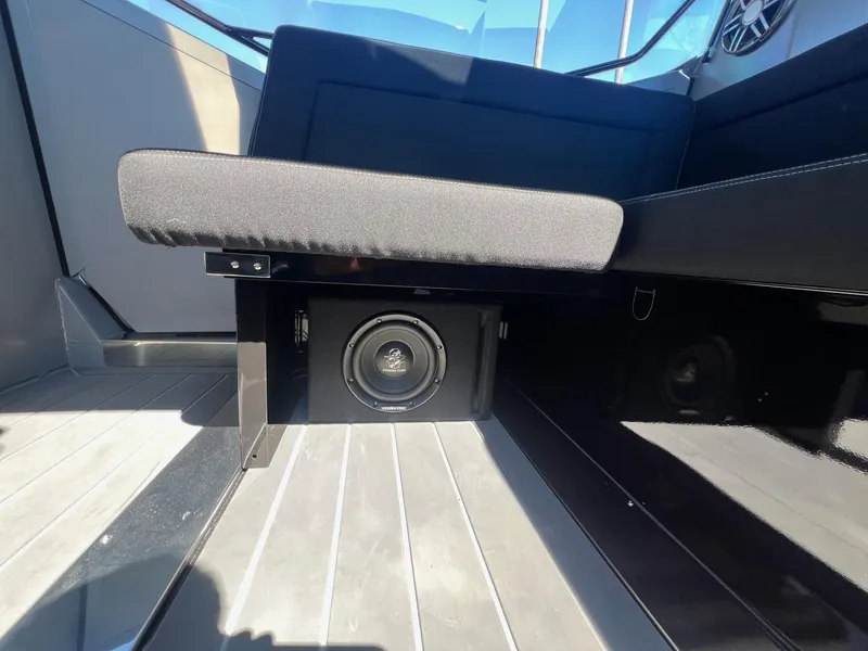 Slide: The Image of 2024 G-Force 8 boat interior with speaker under seat. - 44