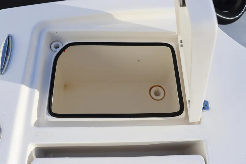 Slide: The Image of 2024 Pathfinder 2500 Hybrid storage compartment with open lid. - 24