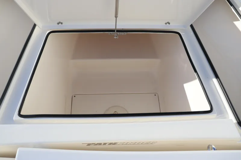 Slide: The Image of 2024 Pathfinder 2500 Hybrid storage compartment with open lid. - 42