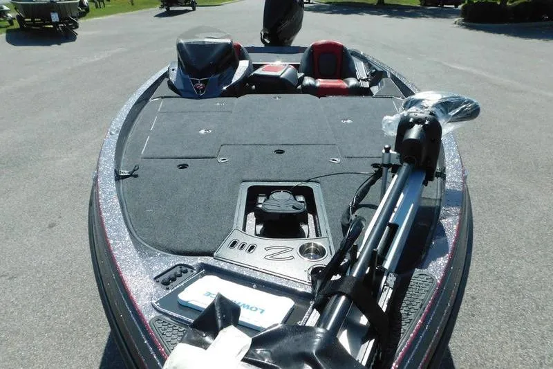 Slide: The Image of 2024 Ranger Z519 boat with advanced fishing deck and equipment. - 13