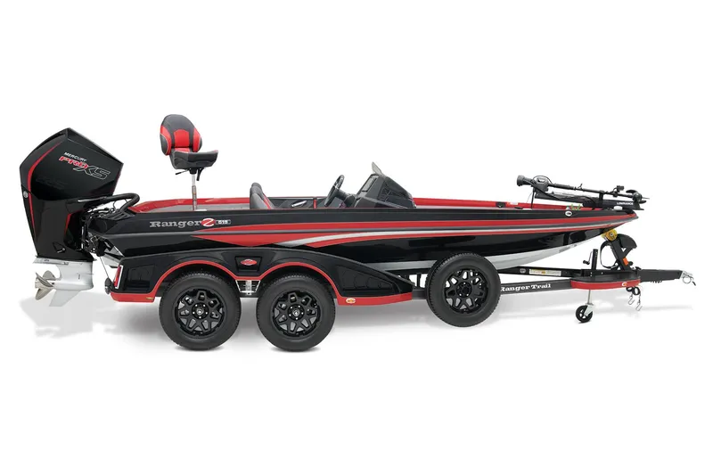 Slide: The Image of 2024 Ranger Z519 boat on trailer, parked outdoors, side view. - 3