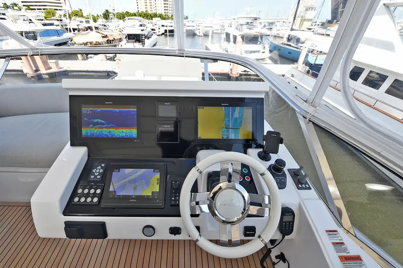 Slide: The Image of Cockpit of 2022 Azimut 72 FLY yacht with advanced navigation systems. - 51