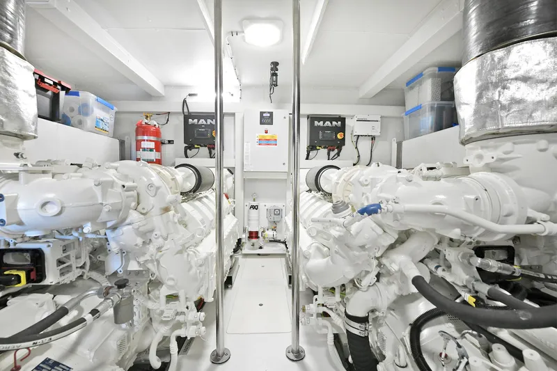Slide: The Image of Engine room of 2022 Azimut 72 FLY yacht with dual MAN engines. - 53