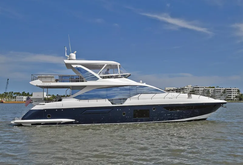 Slide: The Image of 2022 Azimut 72 FLY yacht cruising on a sunny day. - 7