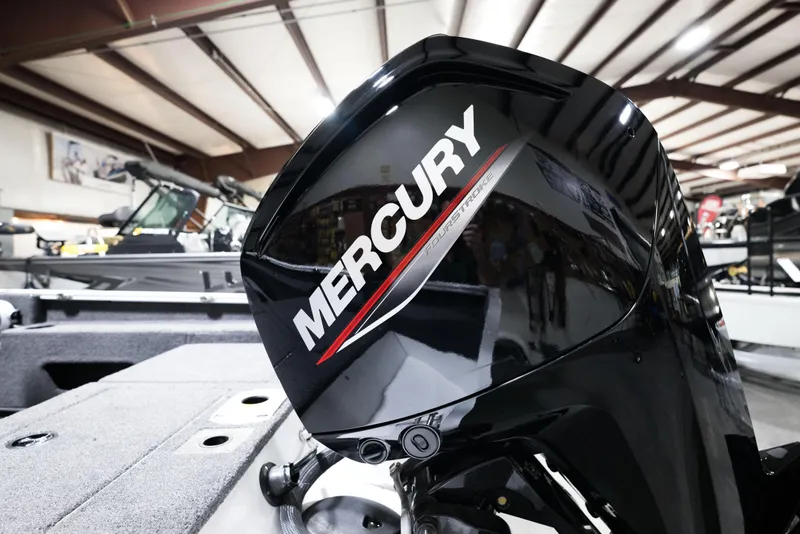 Slide: The Image of 2024 Lund 1675 Adventure Sport with Mercury outboard motor in showroom. - 27
