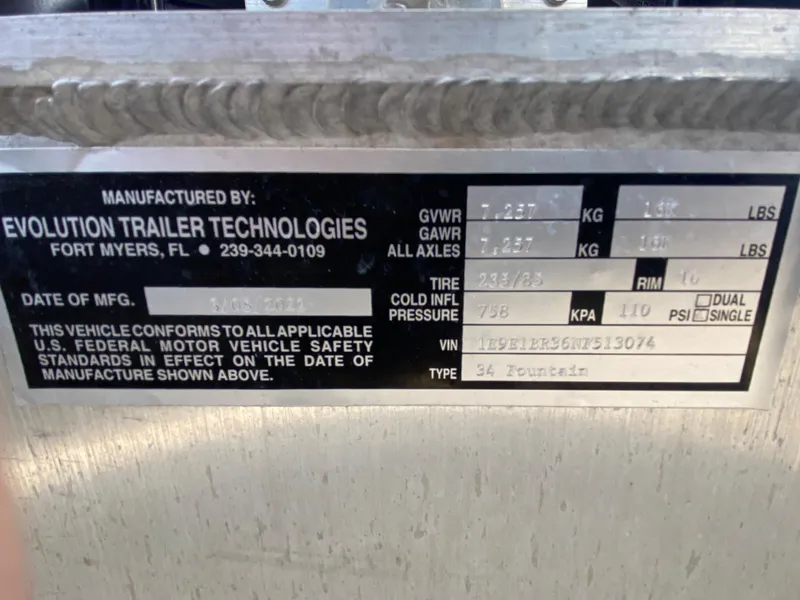 Slide: The Image of 2022 Fountain 34 Tournament Edition trailer label by Evolution Trailer Technologies - 48