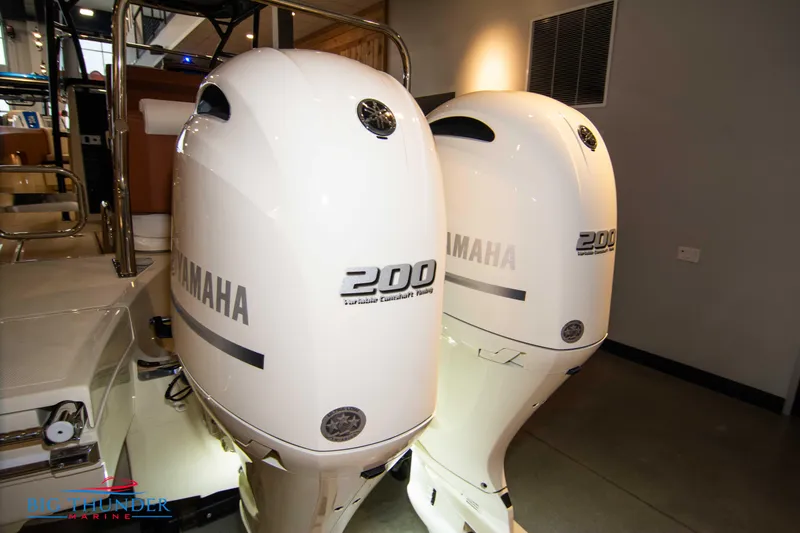 Slide: The Image of 2024 Capoforte FX270 with twin Yamaha 200 outboard engines. - 14
