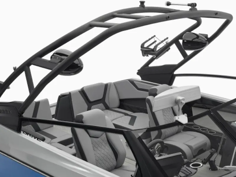 Slide: The Image of 2024 Yamaha Boats 222XD interior with modern seating and advanced controls. - 5