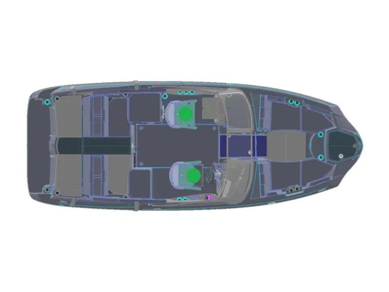 Slide: The Image of Top view of 2024 Yamaha Boats 222XD model layout. - 6