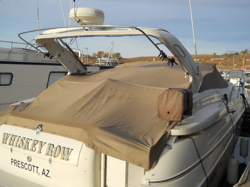 Slide: The Image of 2001 Regal 4160 Commodore boat docked with cover, named Whiskey Row, Prescott, AZ. - 20