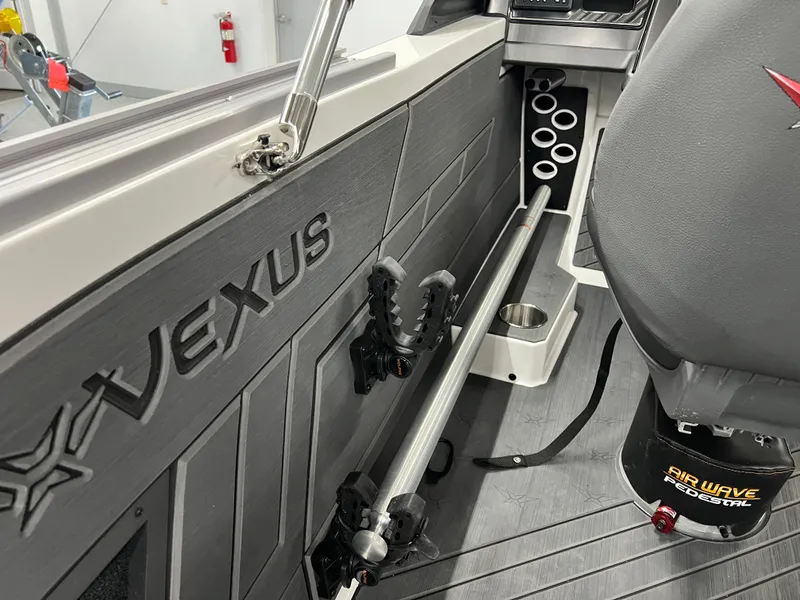 Slide: The Image of 2024 Vexus DVX 20S interior with rod holders and Air Wave seat. - 17