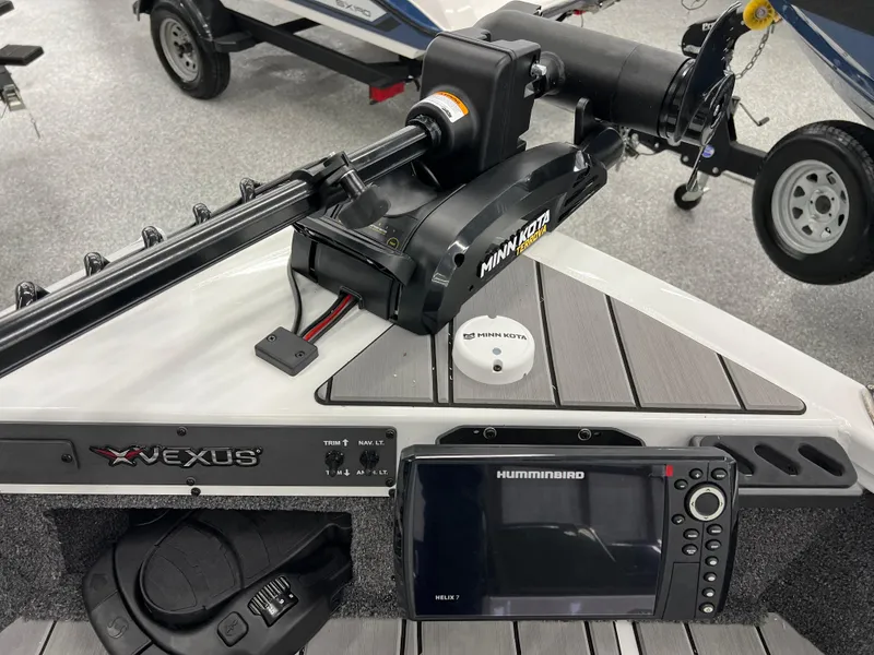 Slide: The Image of 2024 Vexus ADX180 boat with Minn Kota trolling motor and Humminbird fish finder. - 15