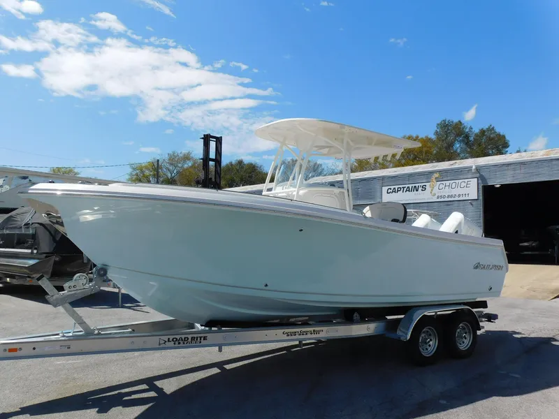 Slide: The Image of 2024 Sailfish 242 CC center console boat on a trailer. - 4