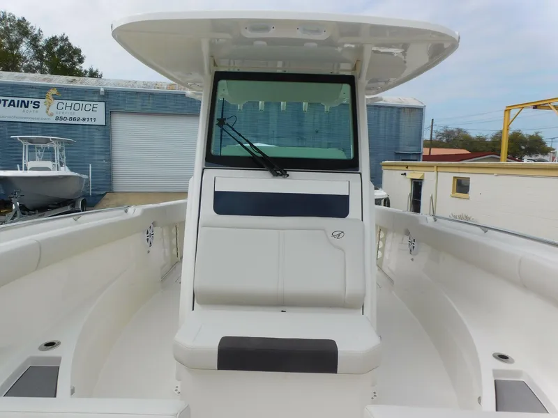 Slide: The Image of 2024 Sailfish 312 CC center console boat with spacious seating and modern design. - 17