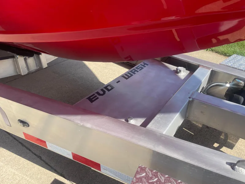 Slide: The Image of Close-up of a 2008 Deep Impact 36di boat on a trailer. - 28