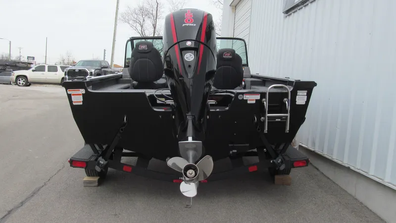 Slide: The Image of 2024 Ranger VS1782SC Reata boat rear view on trailer. - 4
