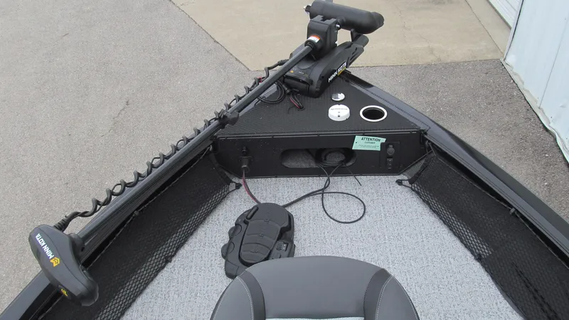 Slide: The Image of 2024 Ranger VS1782SC Reata boat bow with trolling motor and control panel. - 9