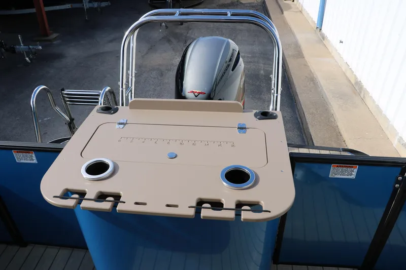 Slide: The Image of 2025 Sylvan Mirage X3 Party Fish boat with motor and fishing station. - 25