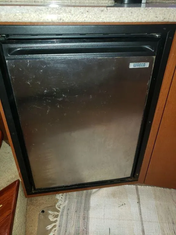 Slide: The Image of Stainless steel fridge in 2008 Sea Ray 38 Sundancer yacht kitchen. - 14