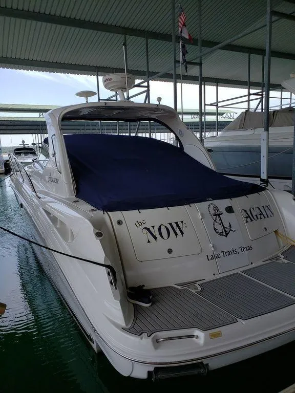 Slide: The Image of 2008 Sea Ray 38 Sundancer docked at marina, Lake Travis, Texas. - 26