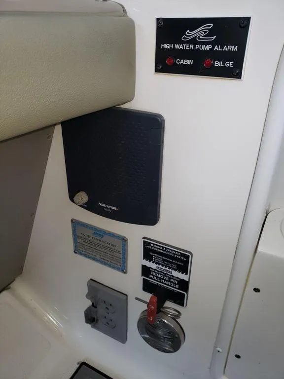 Slide: The Image of Control panel of a 2008 Sea Ray 38 Sundancer boat. - 31