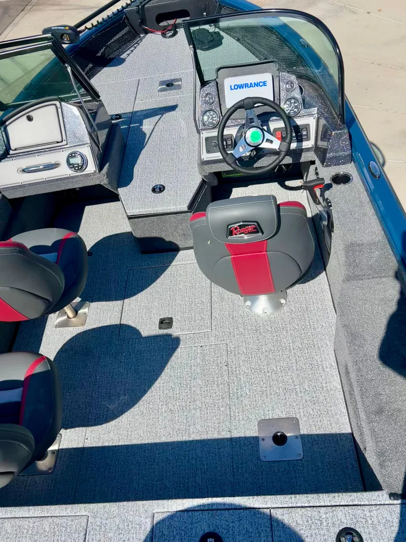Slide: The Image of 2024 Ranger VS1782SC Angler boat interior with Lowrance electronics. - 3