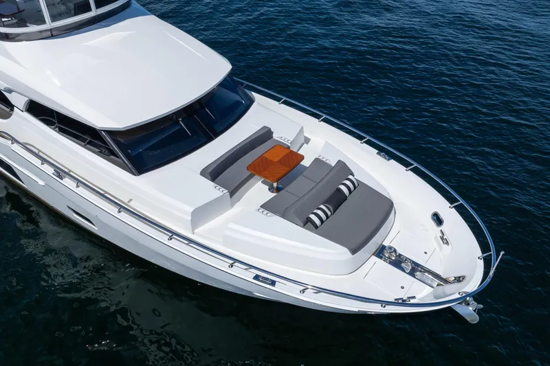 Slide: The Image of Luxurious 2017 Ocean Alexander 70 E yacht with sleek design and spacious deck. - 7