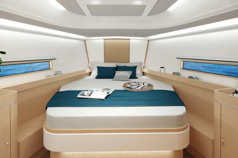 Slide: The Image of 2025 Dehler 46 sailboat cruising on open water. - 27