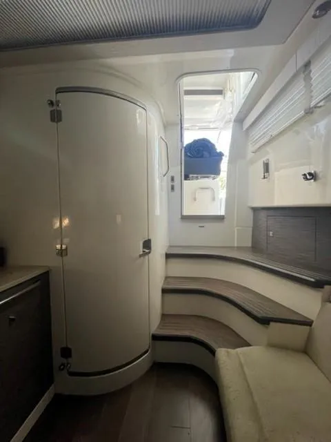 Slide: The Image of Interior of 2018 Boston Whaler 420 Outrage, featuring sleek design and modern amenities. - 48